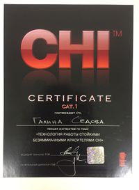 Технология работы стойкими безаммиачными красителями CHI — CHI, категория 1